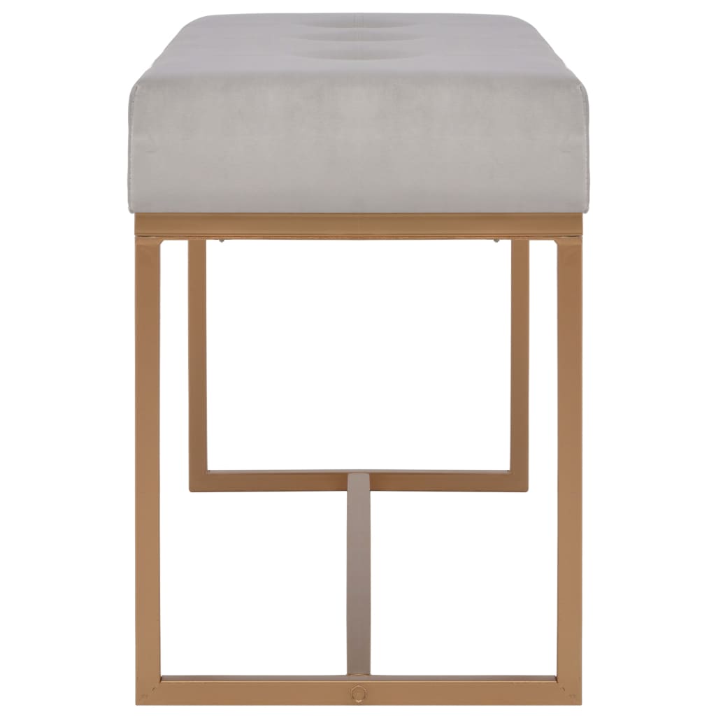 Bankje 80 cm fluweel grijs is nu te koop bij PeponiXL, paradijselijk wonen!