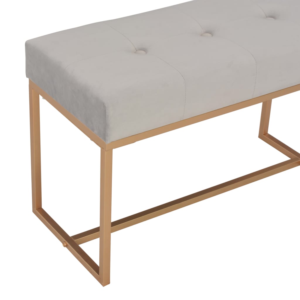 Bankje 80 cm fluweel grijs is nu te koop bij PeponiXL, paradijselijk wonen!