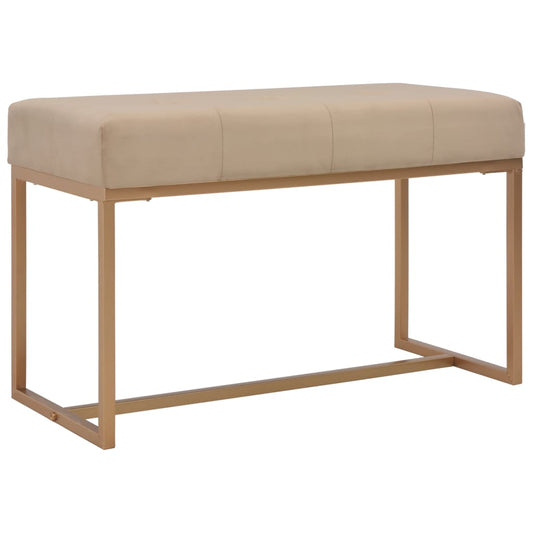 Bankje 80 cm fluweel beige is nu te koop bij PeponiXL, paradijselijk wonen!