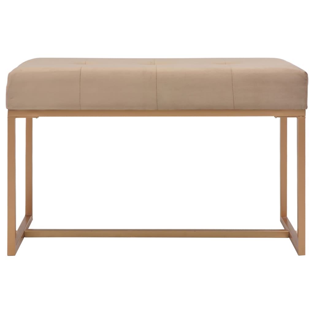 Bankje 80 cm fluweel beige is nu te koop bij PeponiXL, paradijselijk wonen!
