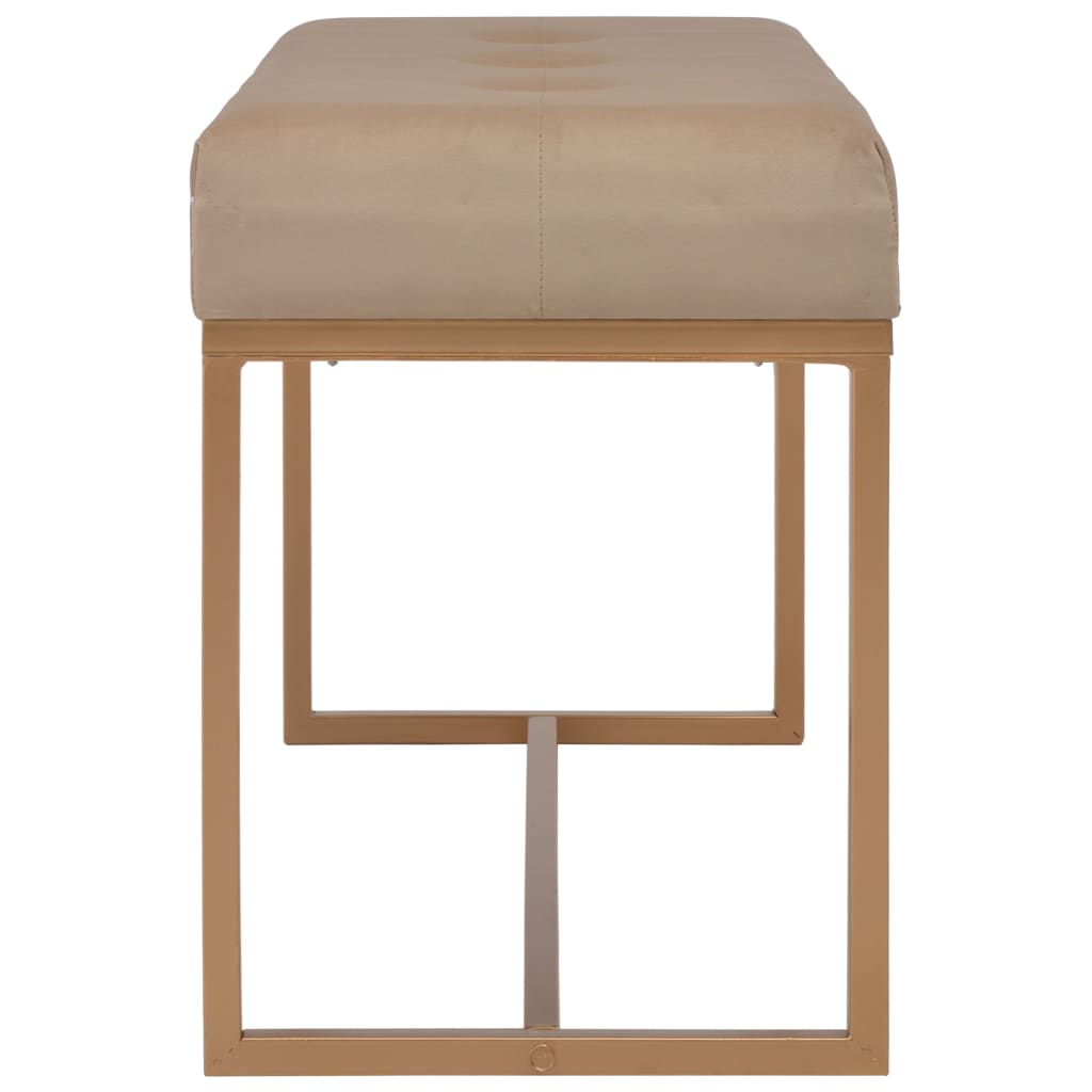 Bankje 80 cm fluweel beige is nu te koop bij PeponiXL, paradijselijk wonen!
