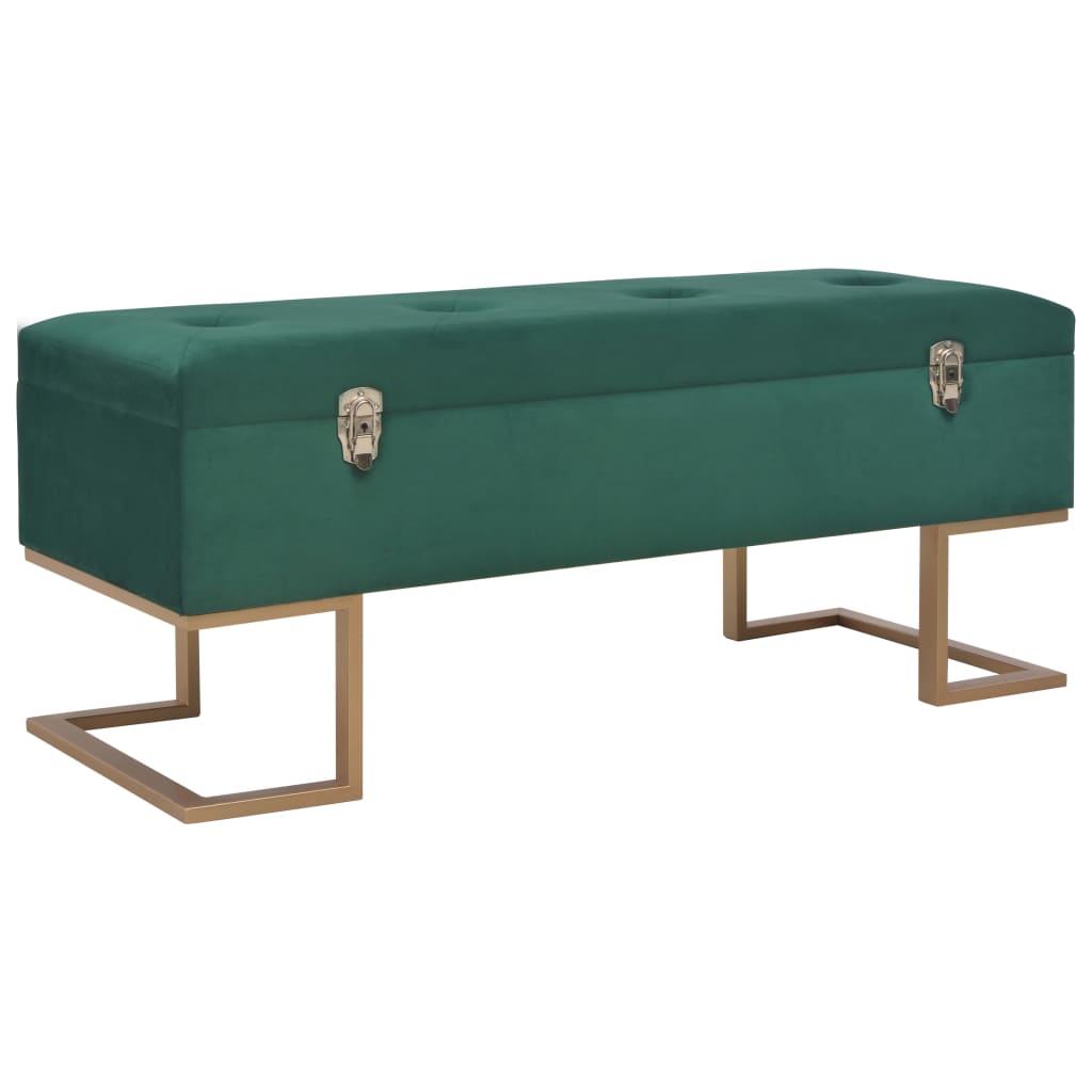 Bankje met opbergvak 105 cm fluweel groen is nu te koop bij PeponiXL, paradijselijk wonen!