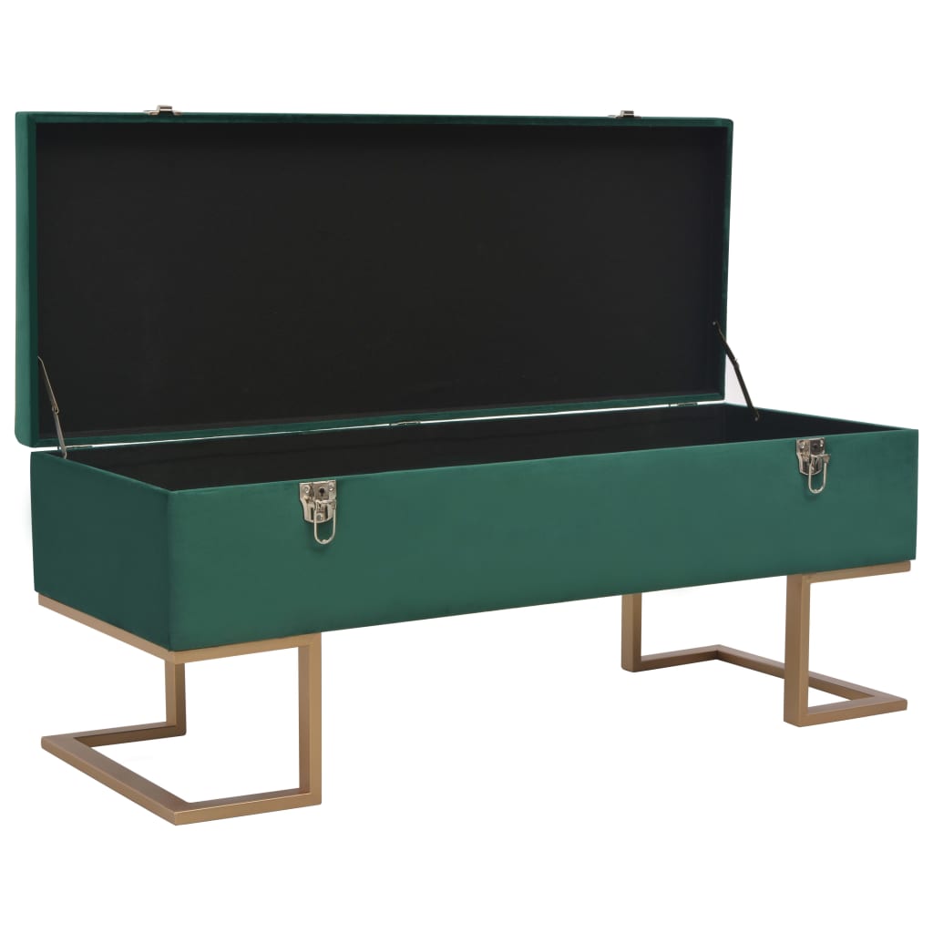 Bankje met opbergvak 105 cm fluweel groen is nu te koop bij PeponiXL, paradijselijk wonen!