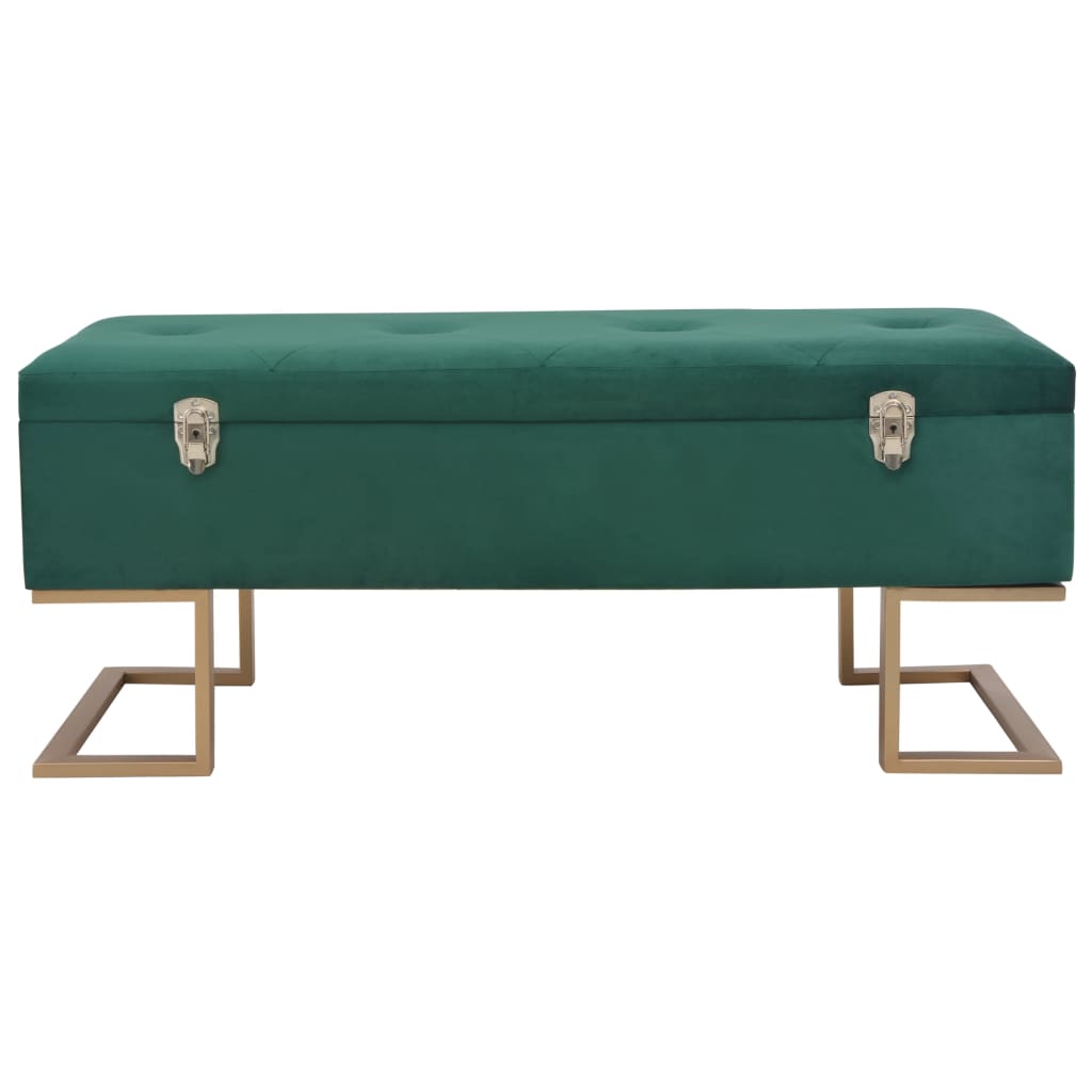 Bankje met opbergvak 105 cm fluweel groen is nu te koop bij PeponiXL, paradijselijk wonen!
