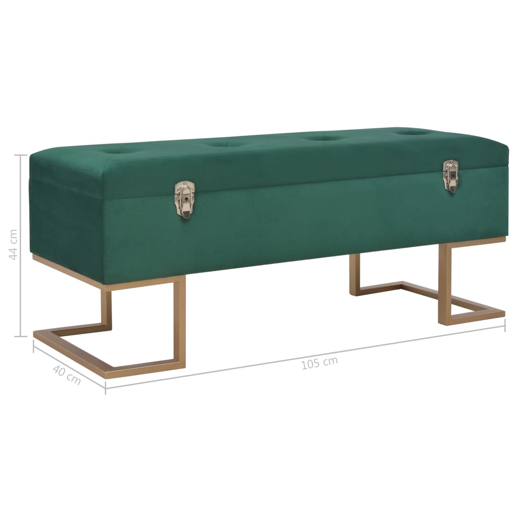 Bankje met opbergvak 105 cm fluweel groen is nu te koop bij PeponiXL, paradijselijk wonen!