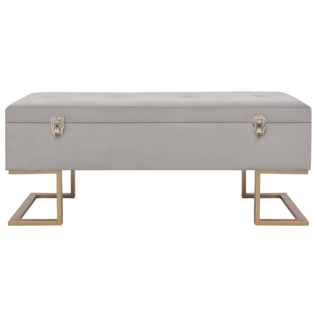 Bankje met opbergvak 105 cm fluweel grijs is nu te koop bij PeponiXL, paradijselijk wonen!