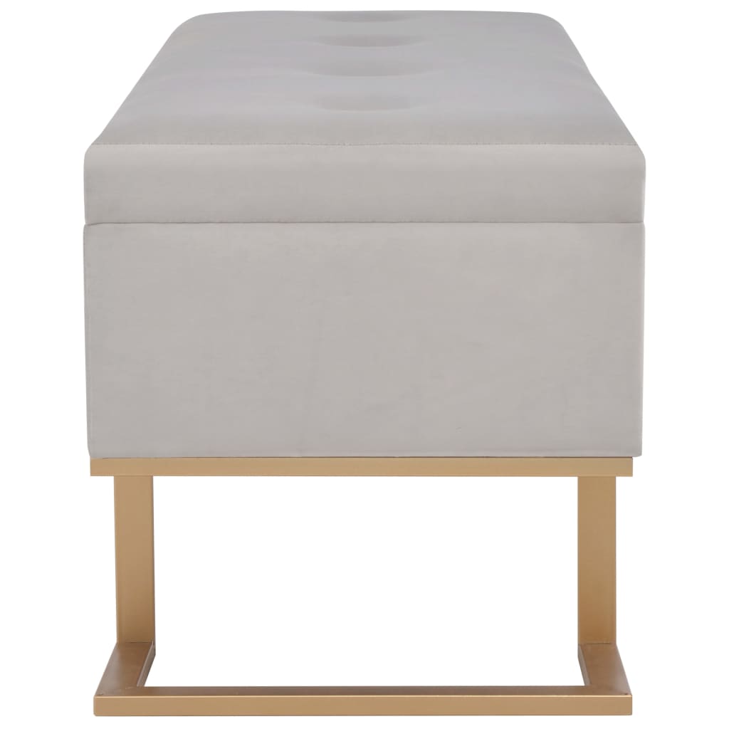 Bankje met opbergvak 105 cm fluweel grijs is nu te koop bij PeponiXL, paradijselijk wonen!