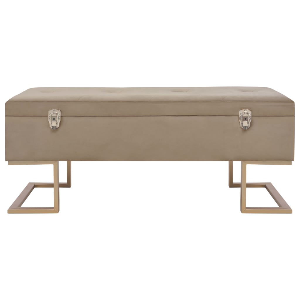 Bankje met opbergvak 105 cm fluweel beige is nu te koop bij PeponiXL, paradijselijk wonen!