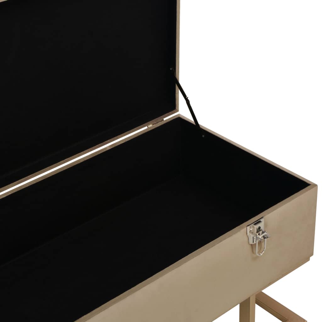 Bankje met opbergvak 105 cm fluweel beige is nu te koop bij PeponiXL, paradijselijk wonen!