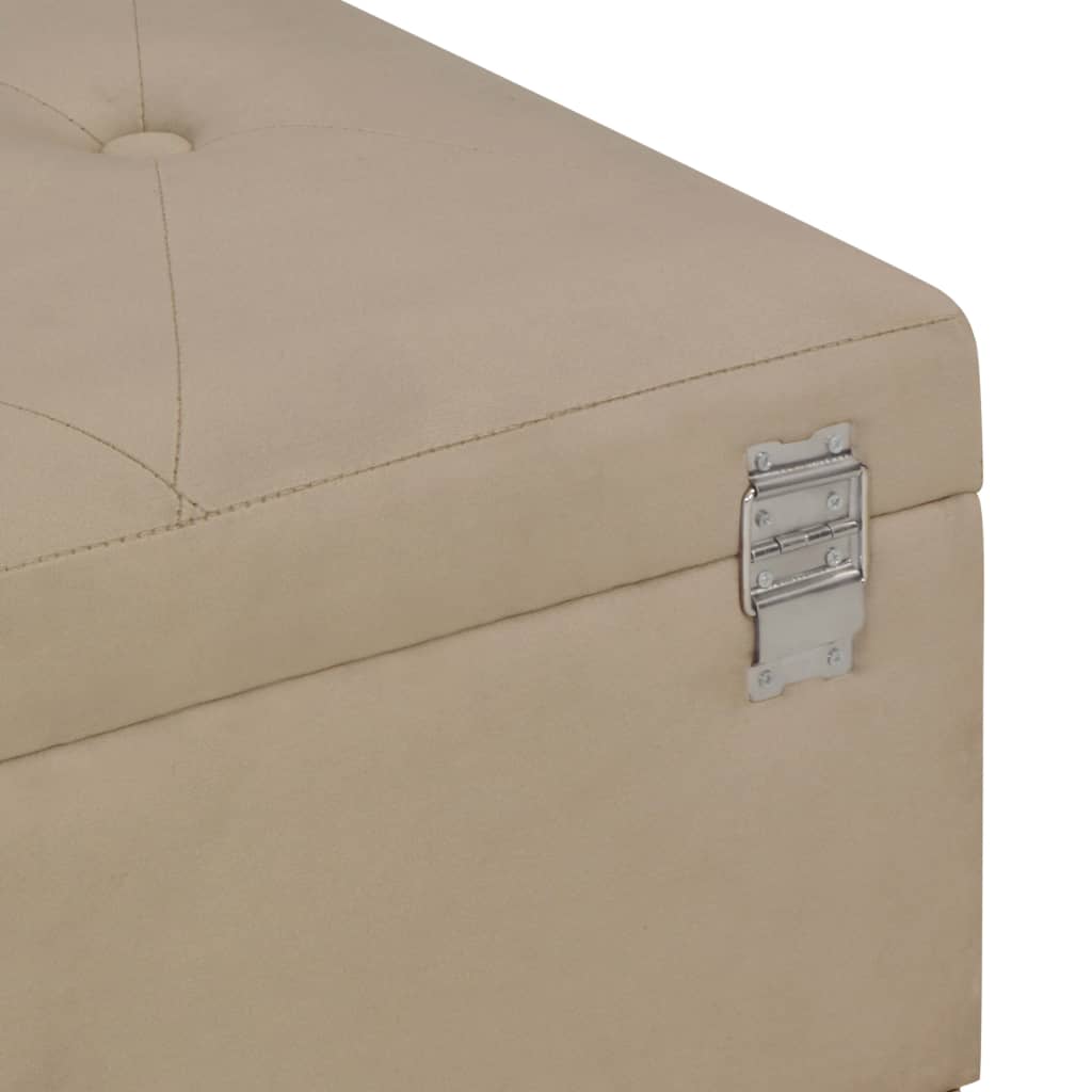Bankje met opbergvak 105 cm fluweel beige is nu te koop bij PeponiXL, paradijselijk wonen!