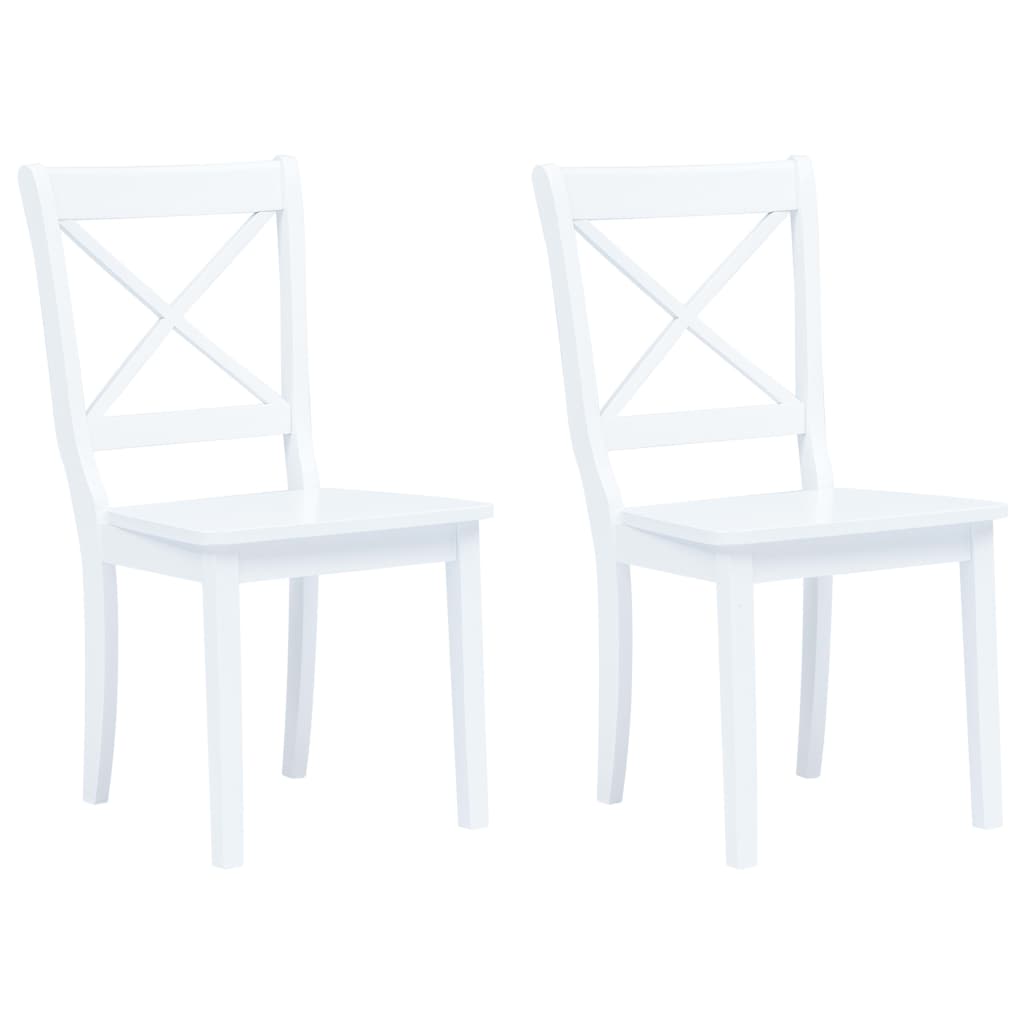 Eetkamerstoelen 2 st massief rubberwood wit is nu te koop bij PeponiXL, paradijselijk wonen!