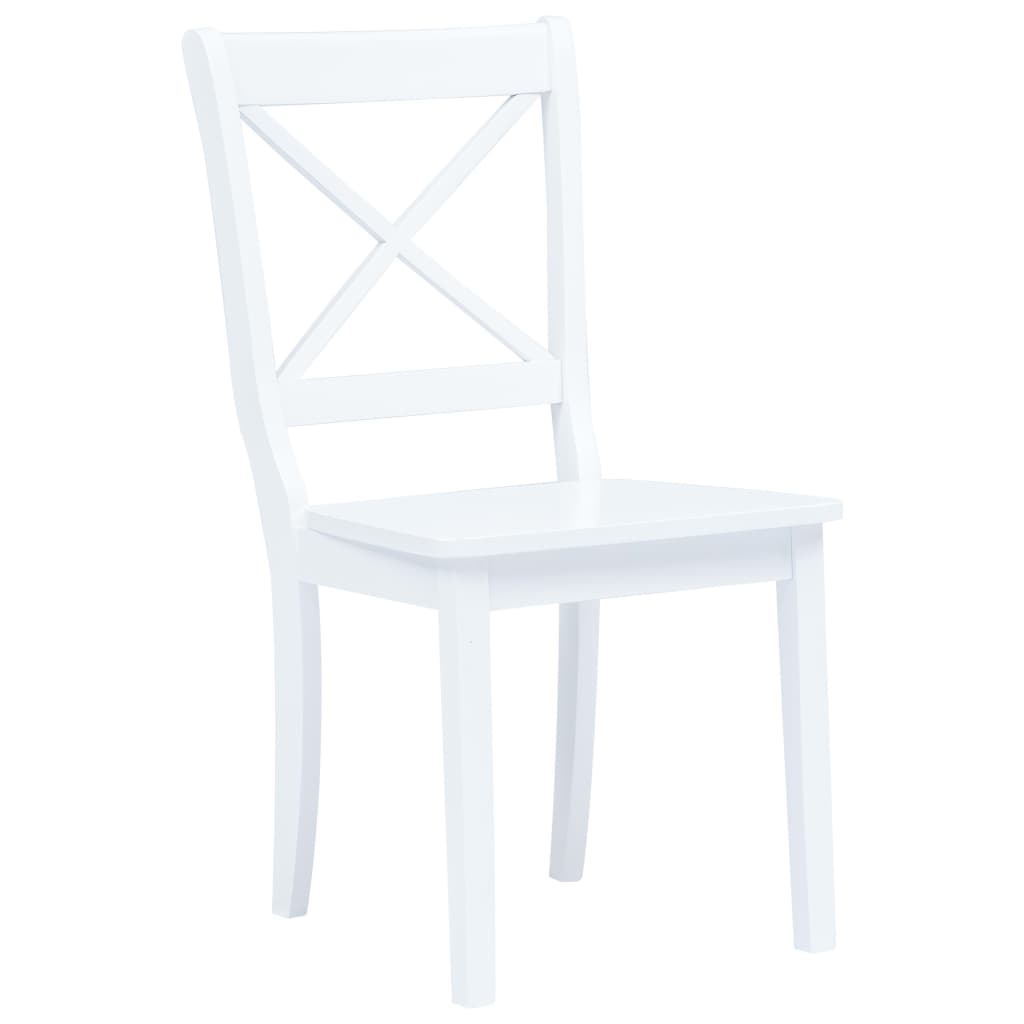 Eetkamerstoelen 2 st massief rubberwood wit is nu te koop bij PeponiXL, paradijselijk wonen!