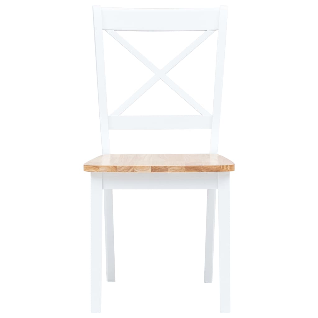 Eetkamerstoelen 2 st massief rubberwood naturel en wit is nu te koop bij PeponiXL, paradijselijk wonen!