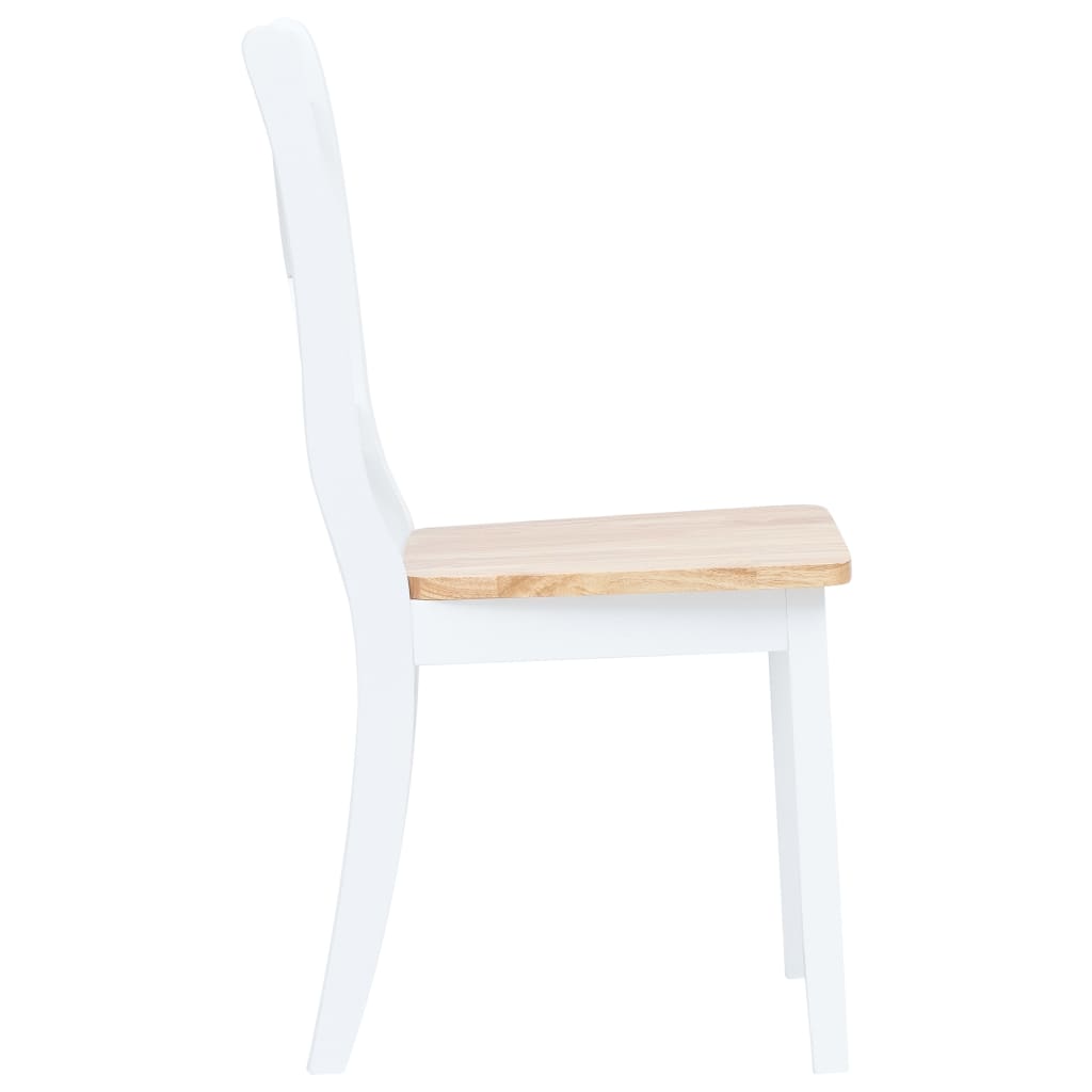 Eetkamerstoelen 2 st massief rubberwood naturel en wit is nu te koop bij PeponiXL, paradijselijk wonen!