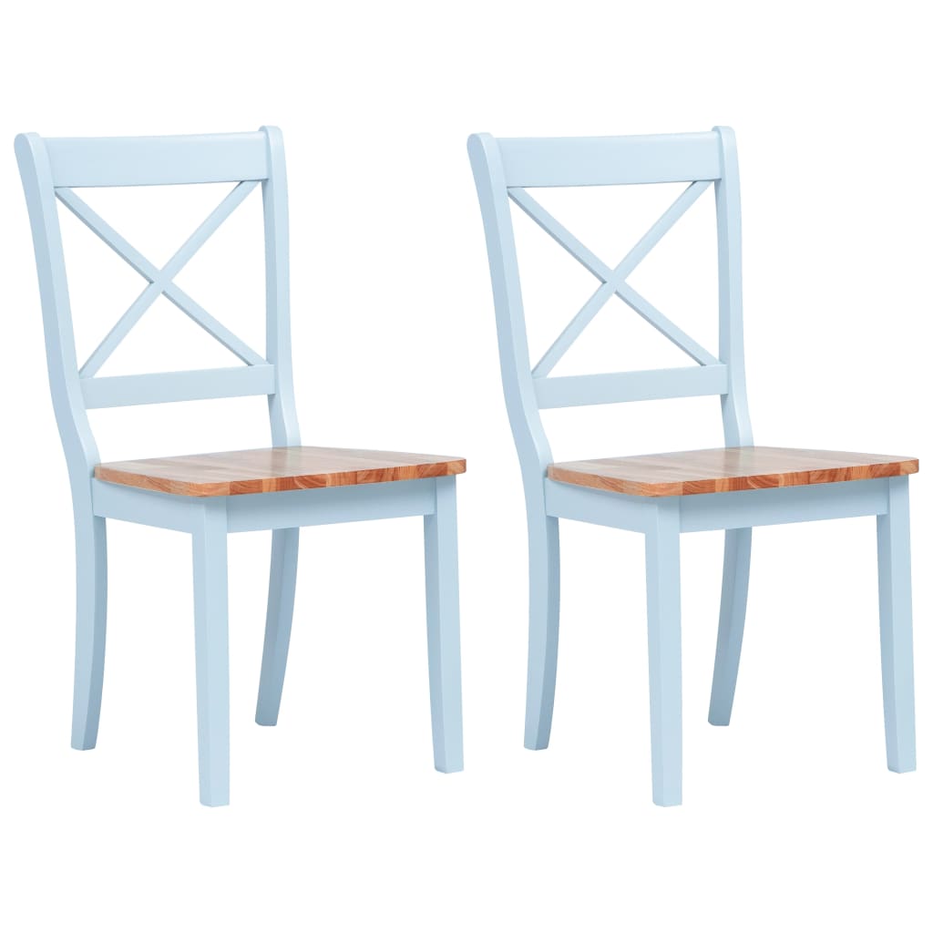 Eetkamerstoelen 2 st massief rubberwood grijs en naturel is nu te koop bij PeponiXL, paradijselijk wonen!
