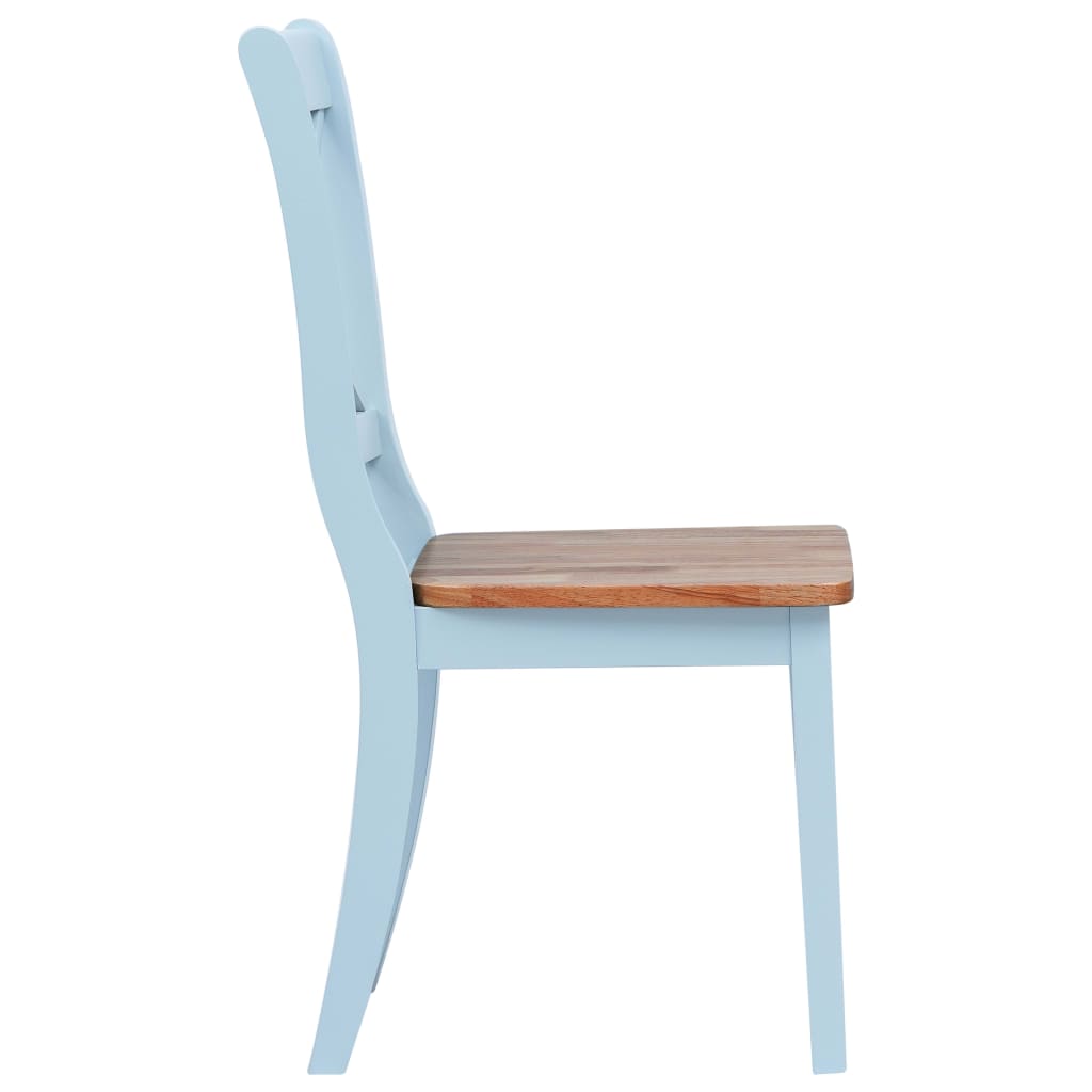 Eetkamerstoelen 2 st massief rubberwood grijs en naturel is nu te koop bij PeponiXL, paradijselijk wonen!