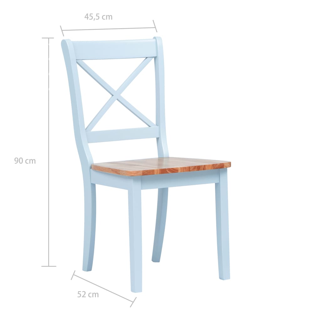 Eetkamerstoelen 2 st massief rubberwood grijs en naturel is nu te koop bij PeponiXL, paradijselijk wonen!