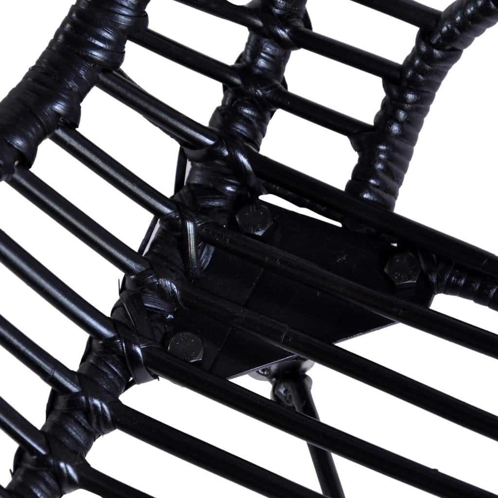 Eetkamerstoelen 6 st natuurlijk rattan zwart is nu te koop bij PeponiXL, paradijselijk wonen!