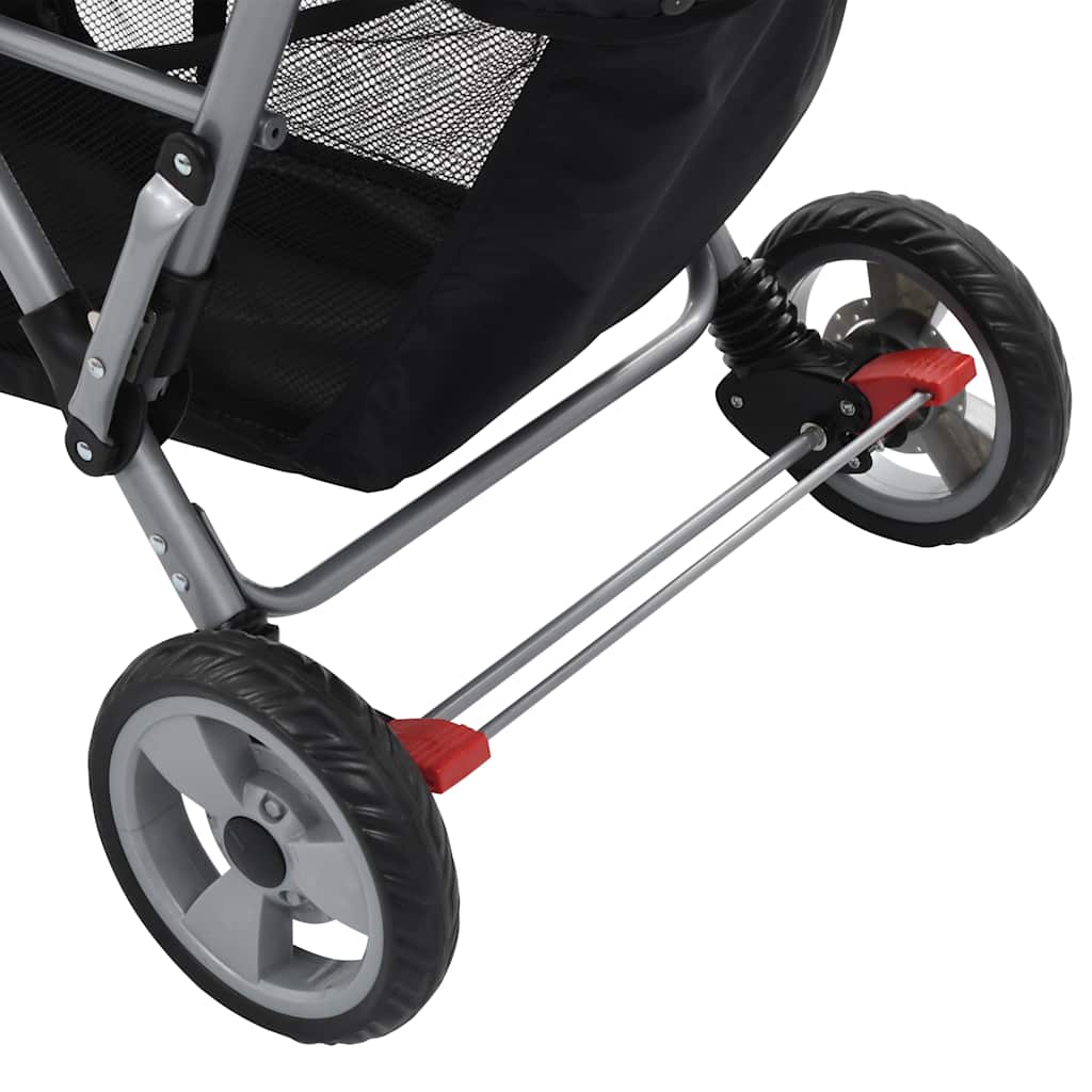 Kinderwagen dubbel staal roze en zwart is nu te koop bij PeponiXL, paradijselijk wonen!