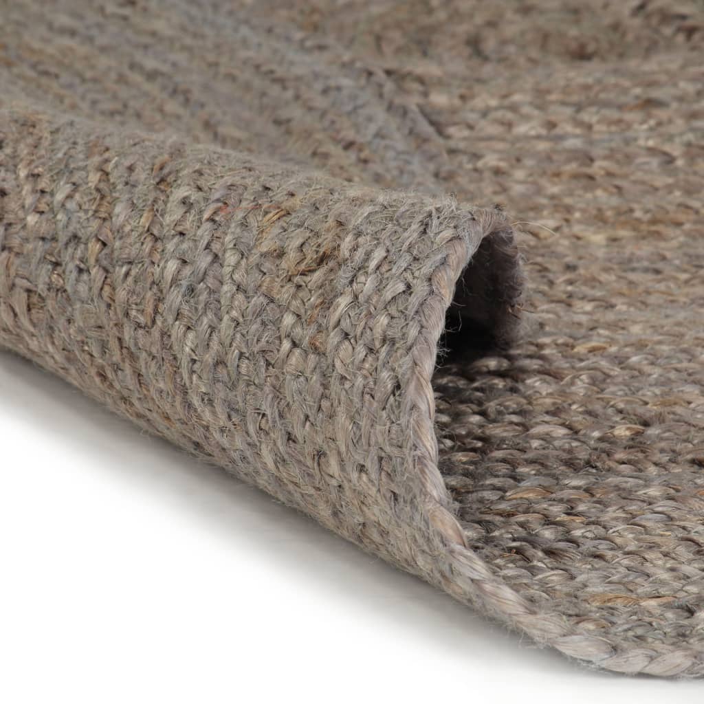 Vloerkleed handgemaakt rond 150 cm jute grijs is nu te koop bij PeponiXL, paradijselijk wonen!
