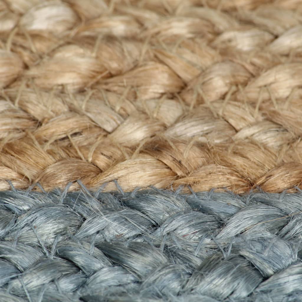 Vloerkleed handgemaakt met olijfgroene rand 90 cm jute is nu te koop bij PeponiXL, paradijselijk wonen!