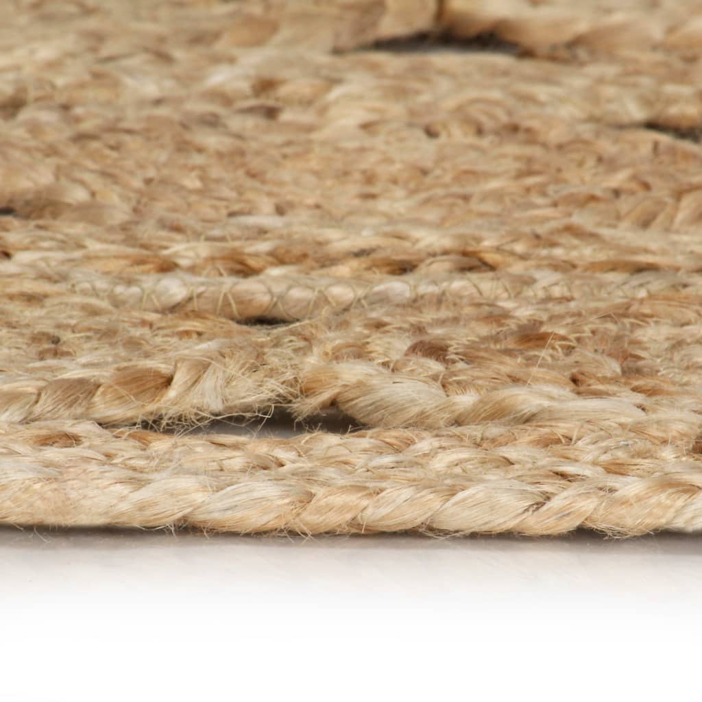 Vloerkleed handgemaakt 90 cm gevlochten jute is nu te koop bij PeponiXL, paradijselijk wonen!