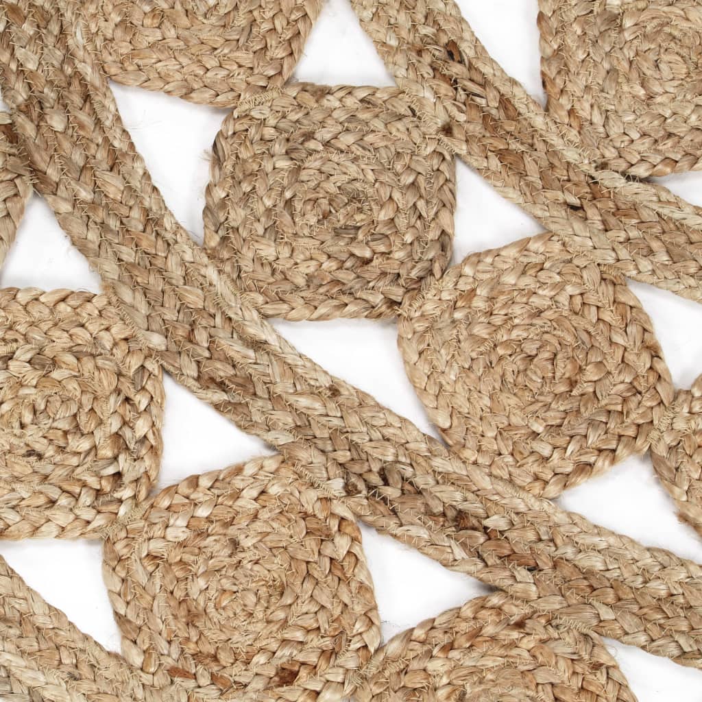 Vloerkleed handgemaakt 90 cm gevlochten jute is nu te koop bij PeponiXL, paradijselijk wonen!