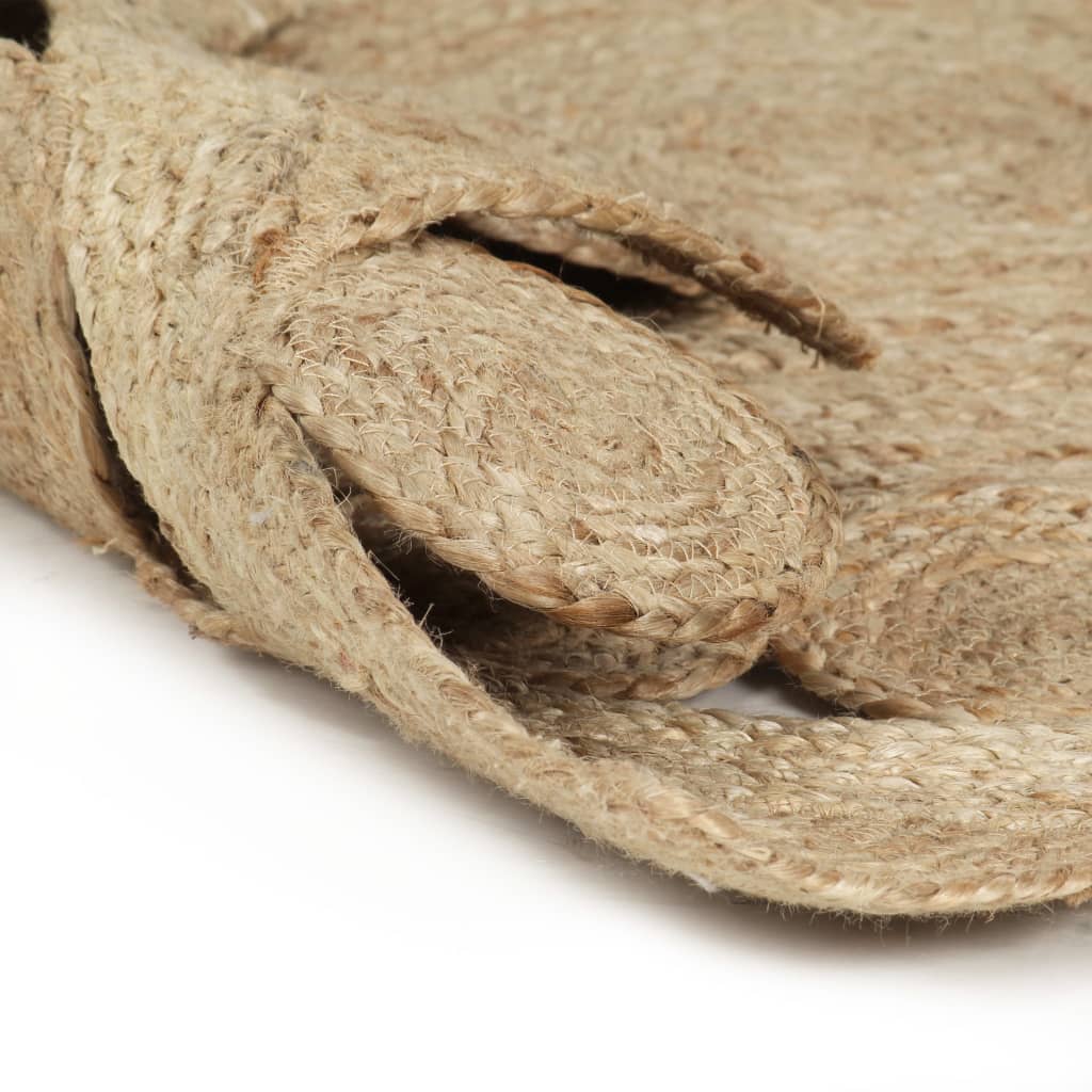 Vloerkleed handgemaakt 120 cm gevlochten jute is nu te koop bij PeponiXL, paradijselijk wonen!