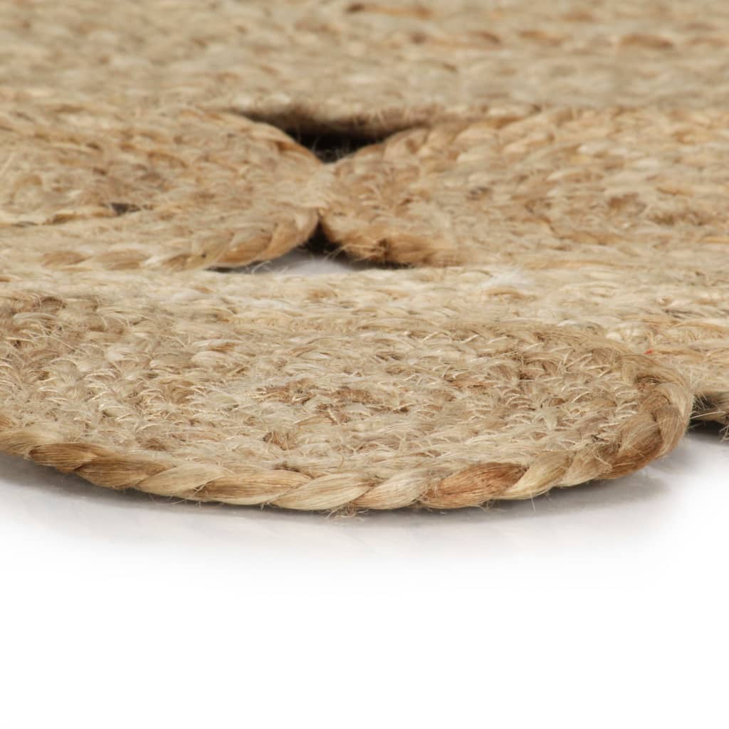 Vloerkleed handgemaakt 120 cm gevlochten jute is nu te koop bij PeponiXL, paradijselijk wonen!