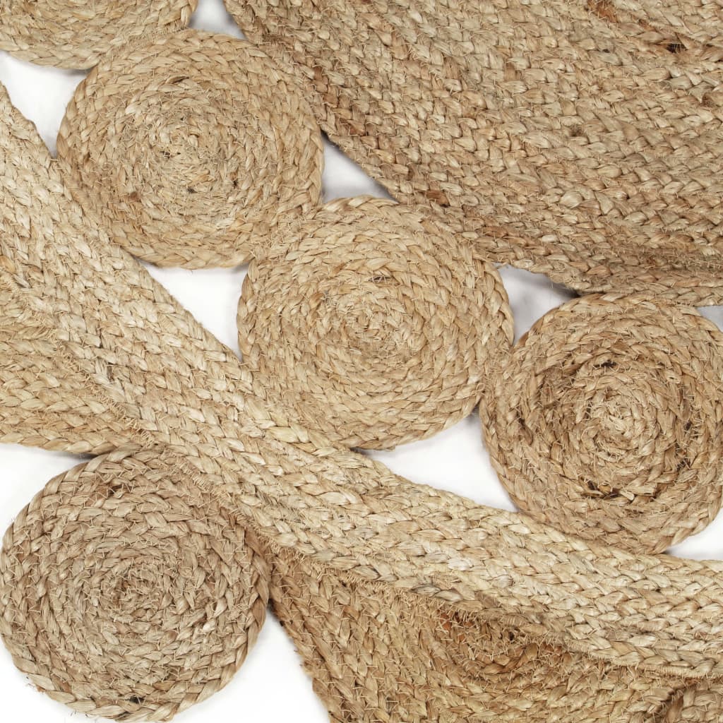 Vloerkleed handgemaakt 120 cm gevlochten jute is nu te koop bij PeponiXL, paradijselijk wonen!