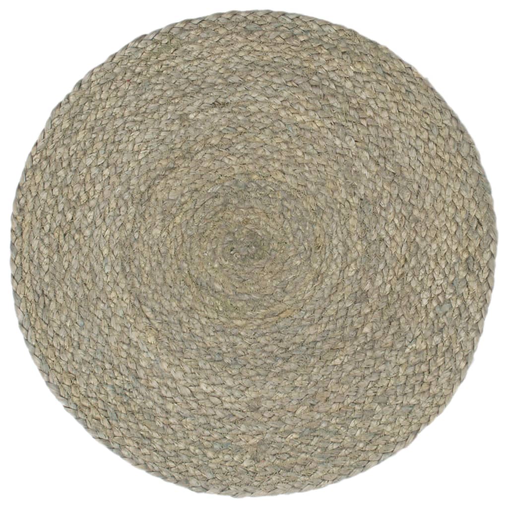 Placemats 4 st rond 38 cm jute effen grijs is nu te koop bij PeponiXL, paradijselijk wonen!