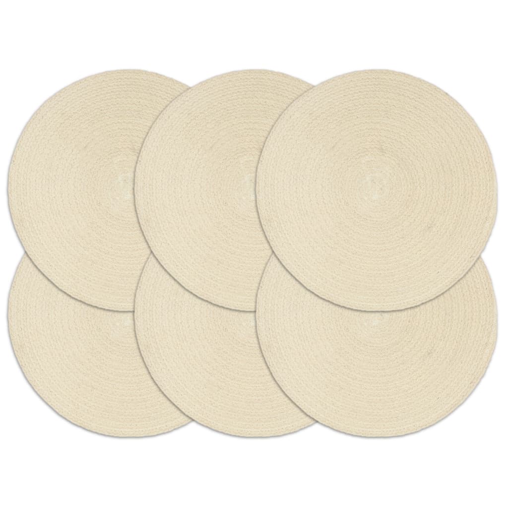 Placemats 6 st rond 38 cm katoen natuurlijk is nu te koop bij PeponiXL, paradijselijk wonen!