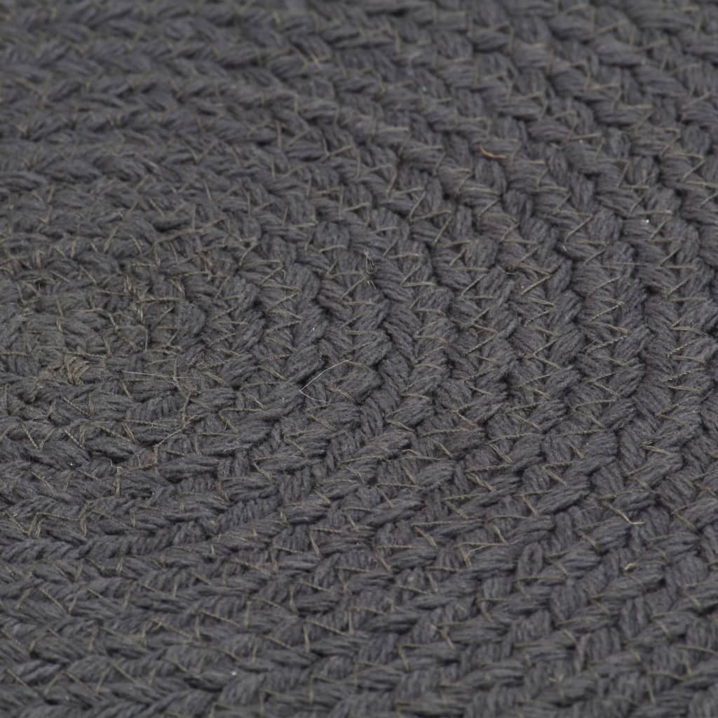 Placemats 6 st rond 38 cm katoen effen donkergrijs is nu te koop bij PeponiXL, paradijselijk wonen!