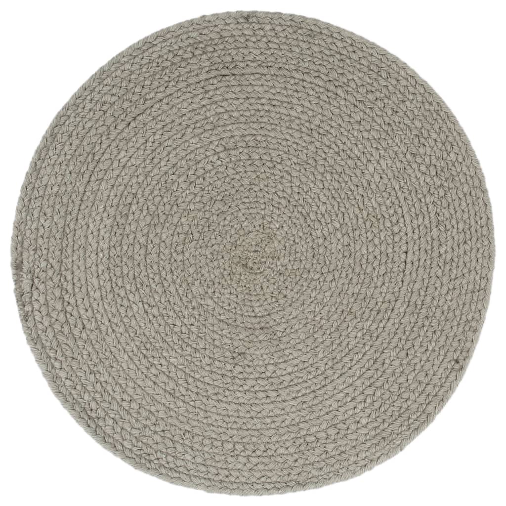 Placemats 4 st rond 38 cm katoen effen grijs is nu te koop bij PeponiXL, paradijselijk wonen!