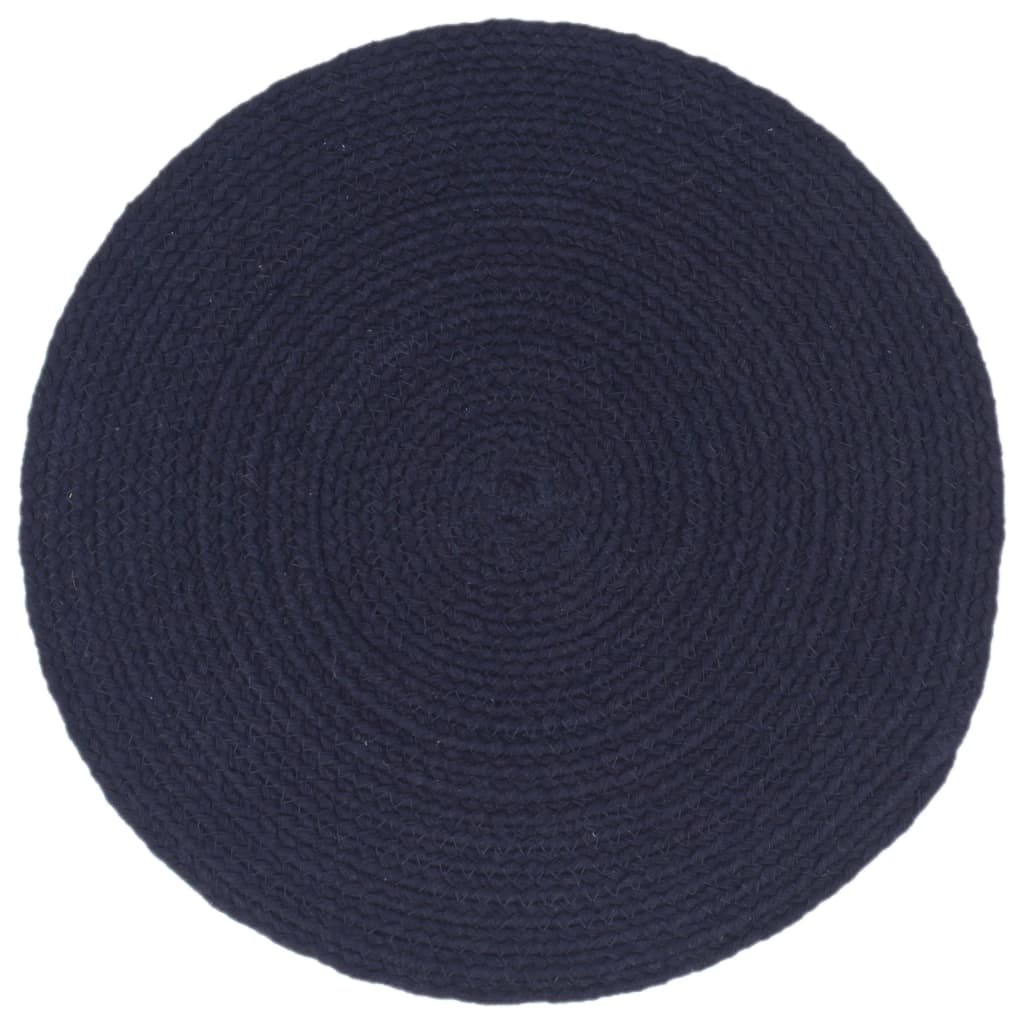 Placemats 6 st rond 38 cm katoen effen marineblauw is nu te koop bij PeponiXL, paradijselijk wonen!