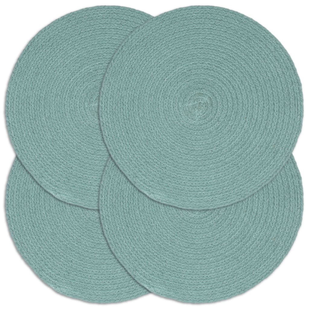 Placemats 4 st rond 38 cm katoen effen groen is nu te koop bij PeponiXL, paradijselijk wonen!