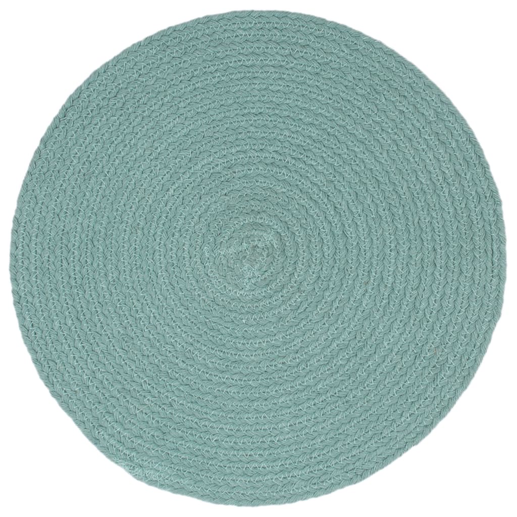Placemats 4 st rond 38 cm katoen effen groen is nu te koop bij PeponiXL, paradijselijk wonen!