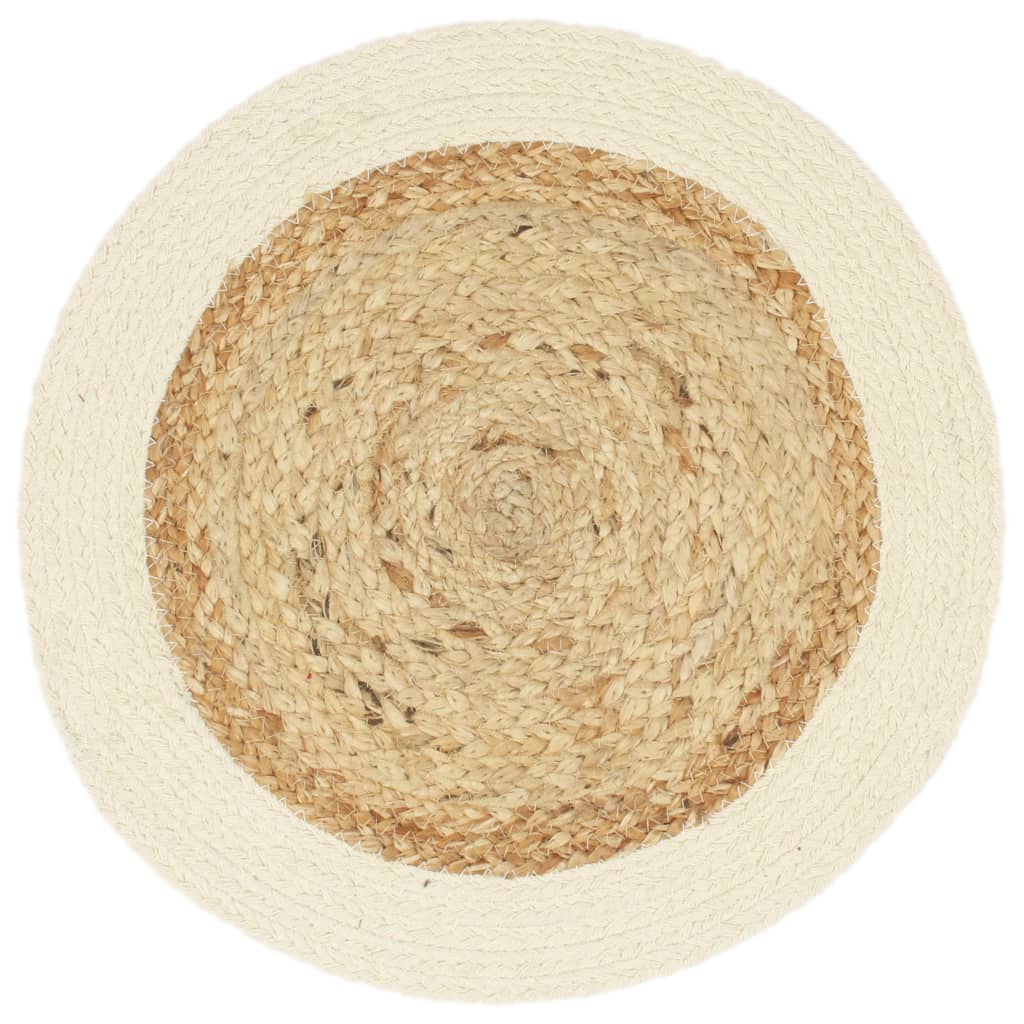 Placemats 4 st rond 38 cm jute en katoen natuurlijk is nu te koop bij PeponiXL, paradijselijk wonen!