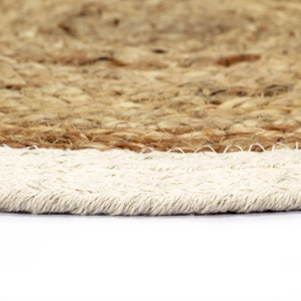 Placemats 4 st rond 38 cm jute en katoen natuurlijk is nu te koop bij PeponiXL, paradijselijk wonen!
