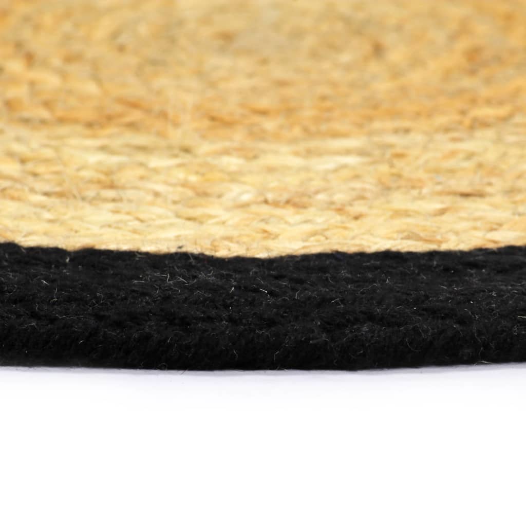 Placemats 4 st 38 cm jute en katoen natuurlijk en zwart is nu te koop bij PeponiXL, paradijselijk wonen!