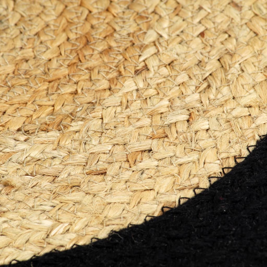 Placemats 4 st 38 cm jute en katoen natuurlijk en zwart is nu te koop bij PeponiXL, paradijselijk wonen!