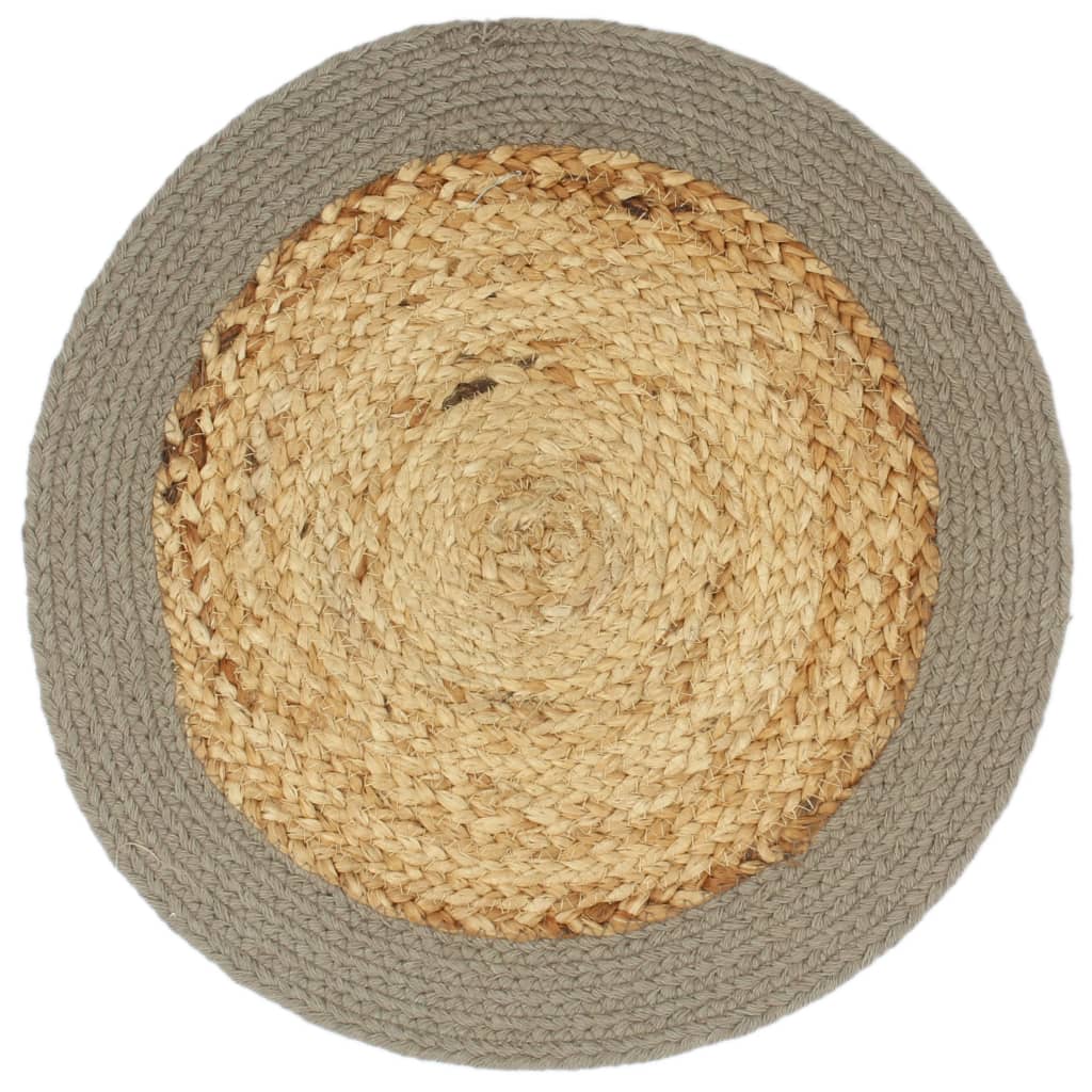 Placemats 4 st 38 cm jute en katoen natuurlijk en grijs is nu te koop bij PeponiXL, paradijselijk wonen!