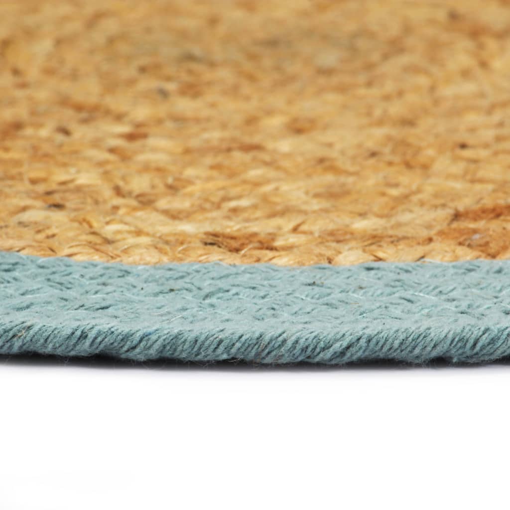 Placemats 6 st 38 cm jute en katoen natuurlijk en groen is nu te koop bij PeponiXL, paradijselijk wonen!