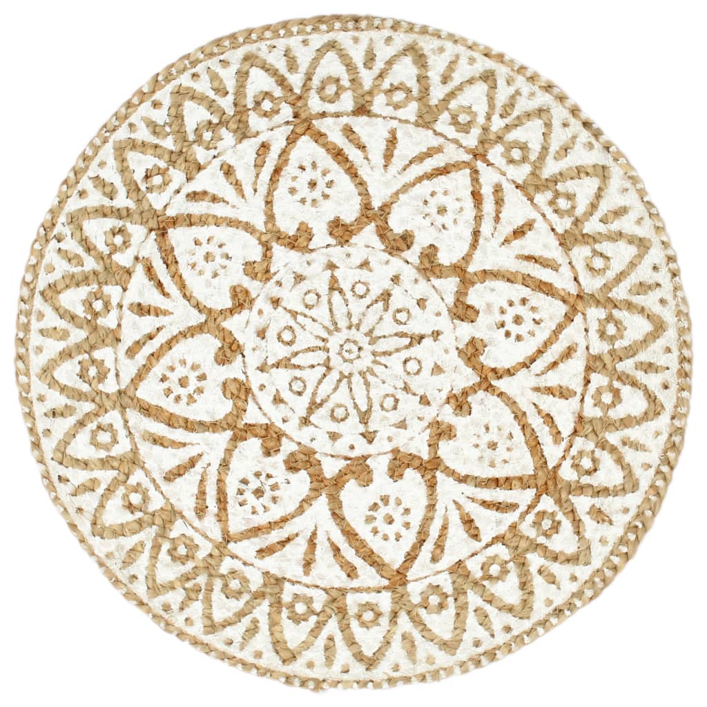 Placemats 4 st rond 38 cm jute wit is nu te koop bij PeponiXL, paradijselijk wonen!