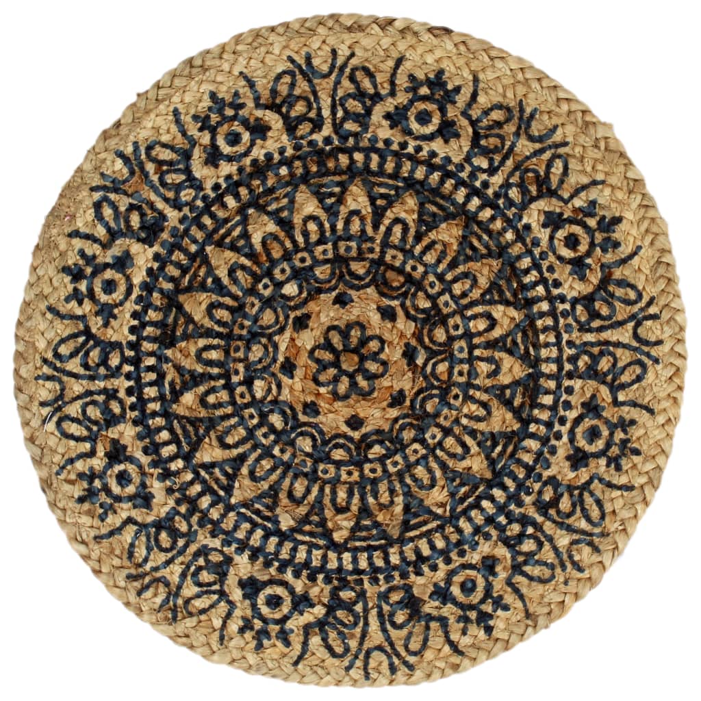 Placemats 6 st rond 38 cm jute donkerblauw is nu te koop bij PeponiXL, paradijselijk wonen!