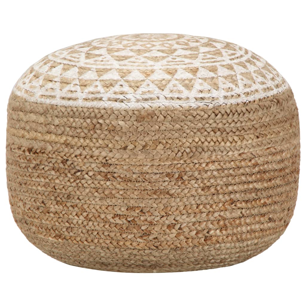 Poef handgemaakt 45x30 cm jute wit is nu te koop bij PeponiXL, paradijselijk wonen!