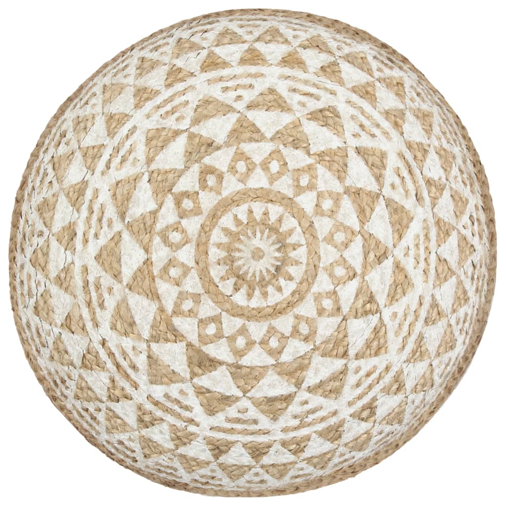 Poef handgemaakt 45x30 cm jute wit is nu te koop bij PeponiXL, paradijselijk wonen!