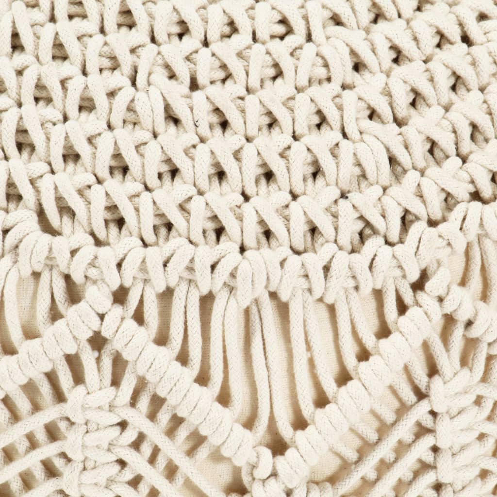 Poef macramé handgemaakt 45x30 cm katoen is nu te koop bij PeponiXL, paradijselijk wonen!