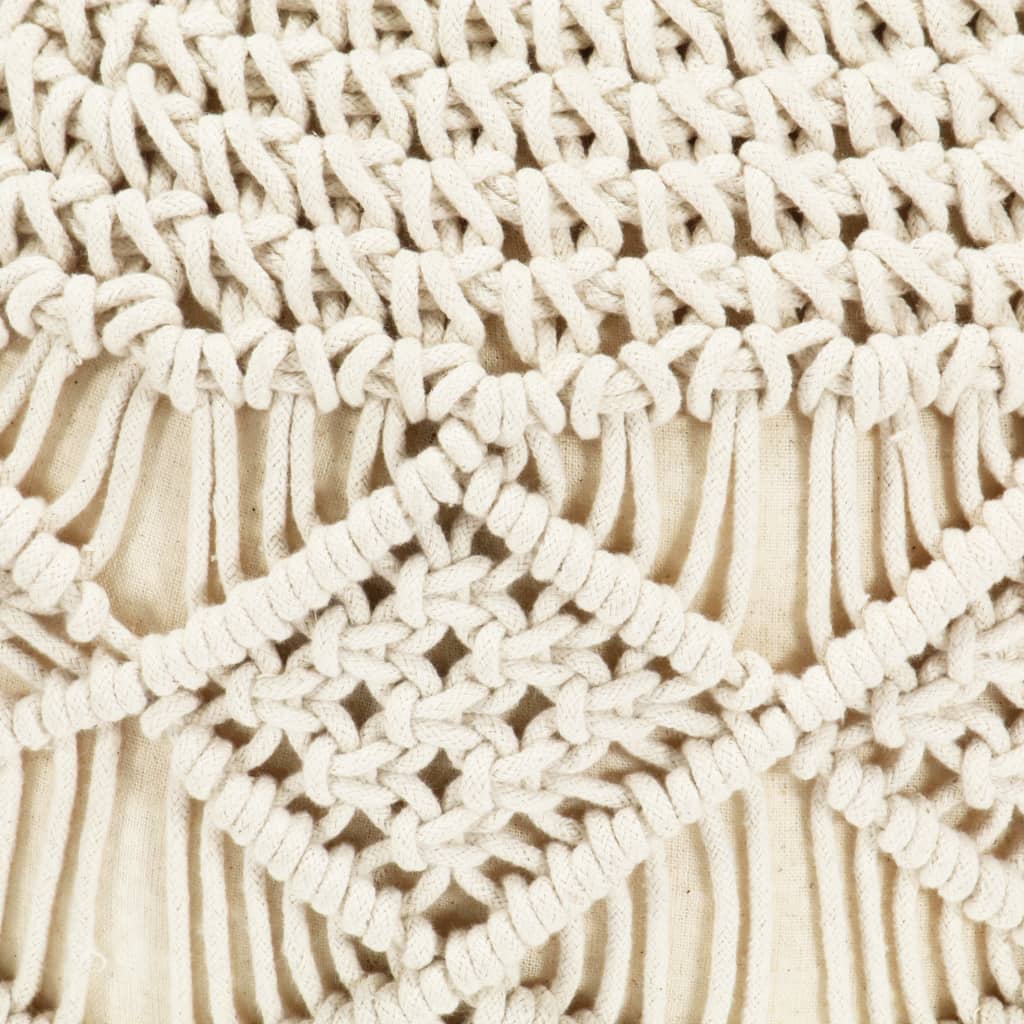 Poef macramé handgemaakt 45x30 cm katoen is nu te koop bij PeponiXL, paradijselijk wonen!