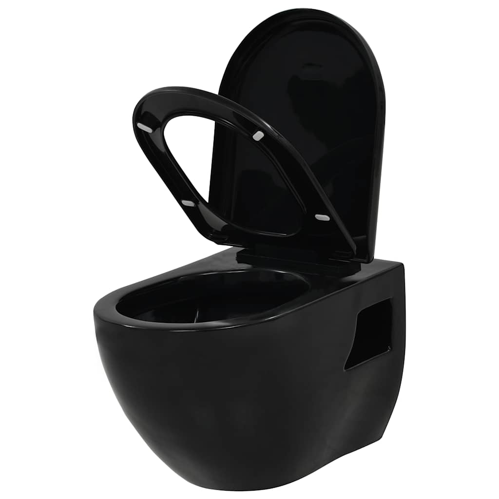 Hangend toilet met verborgen stortbak keramiek zwart is nu te koop bij PeponiXL, paradijselijk wonen!
